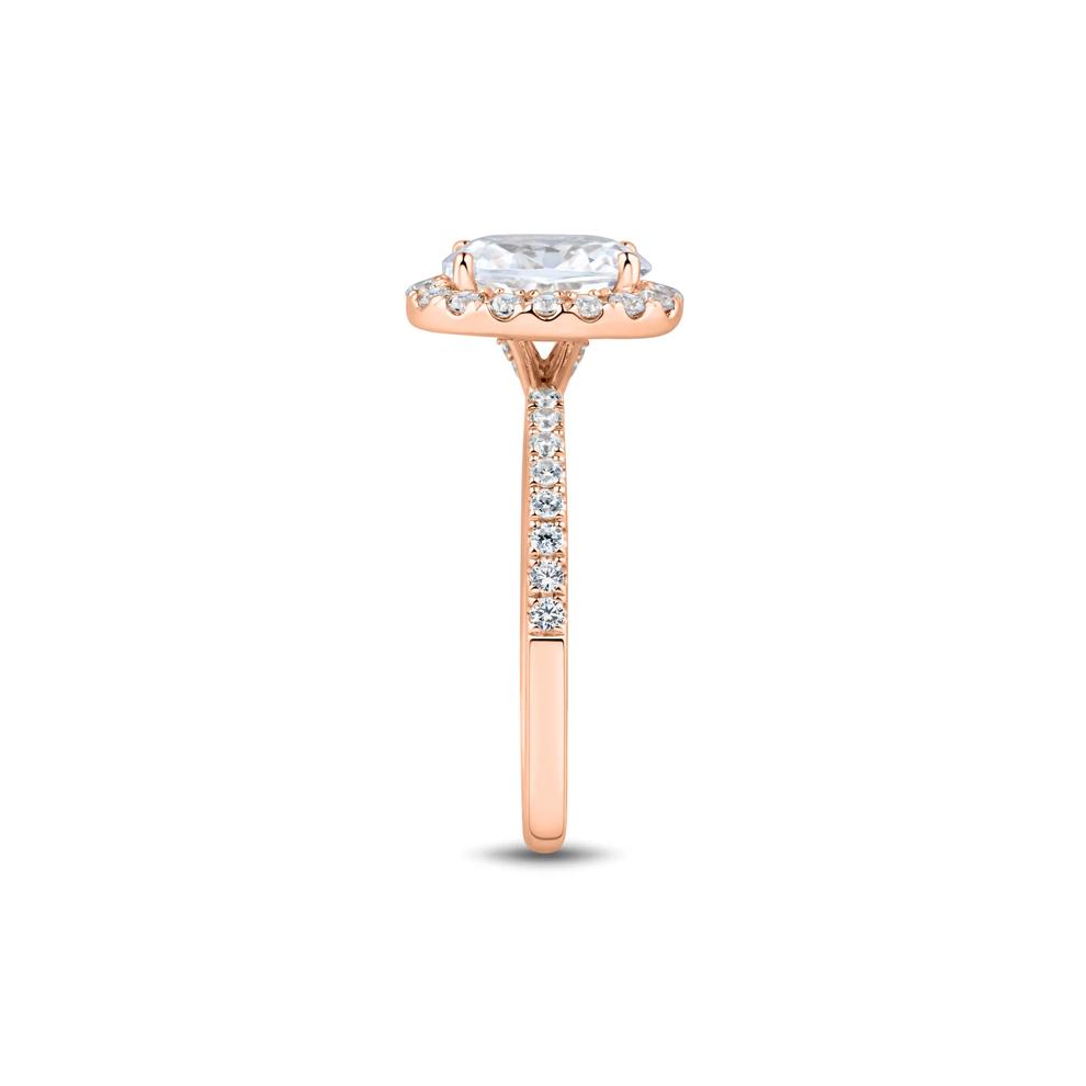 Lab Grown Diamond Oval Halo Engagement Ring in 14K Rose Gold (2 ct. tw.) – Image 3 of 3