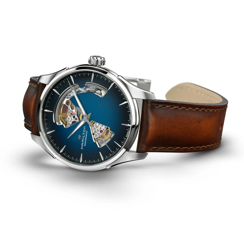 Jazzmaster Open Heart Auto Watch with Brown Leather Strap – Image 2 of 3
