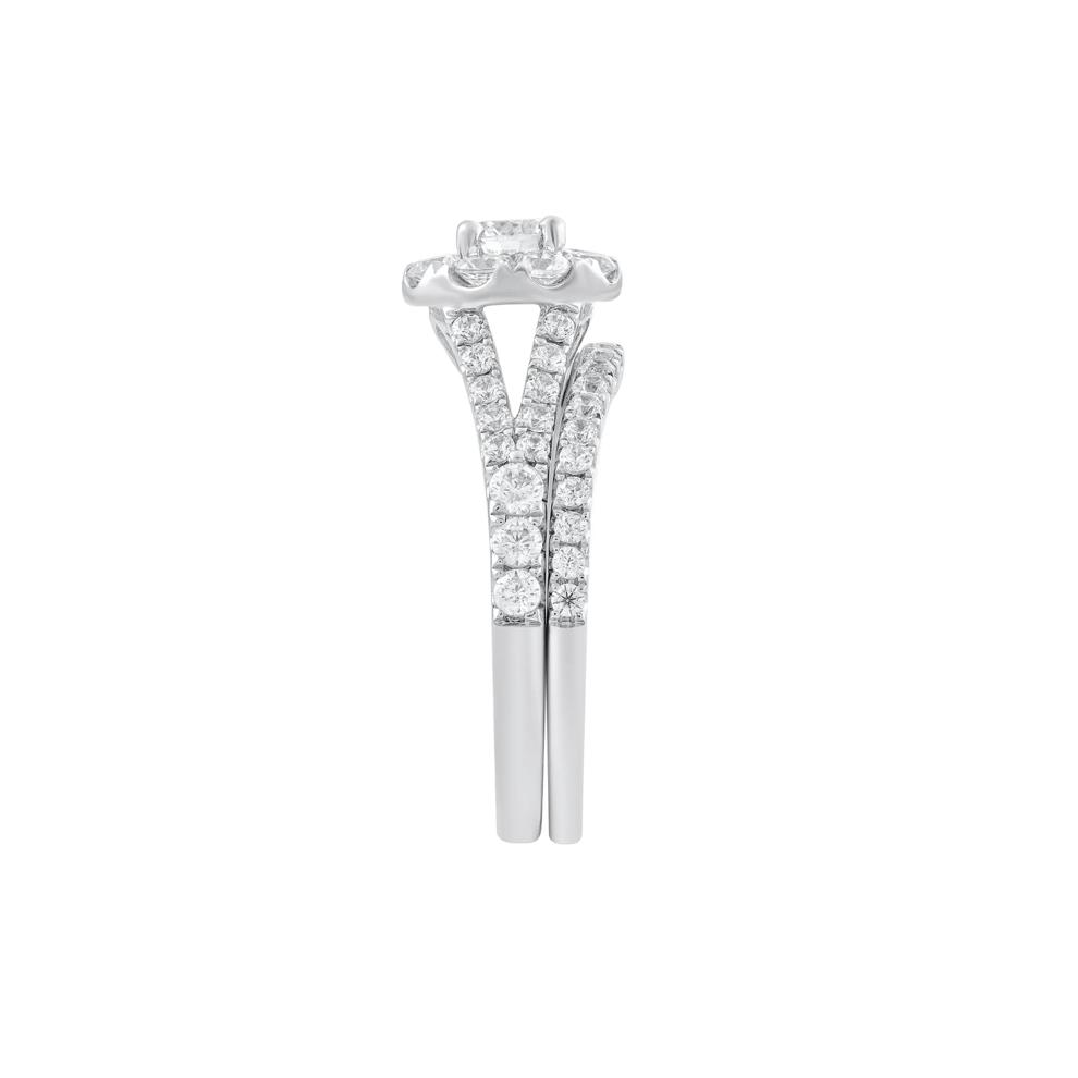 Diamond Halo Bridal Set in 14K White Gold (1 1/2 ct. tw.) – Image 3 of 3