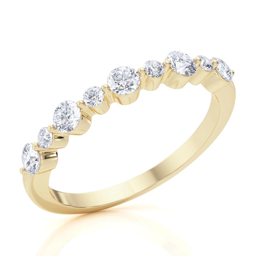 Lab Grown Diamond Shared-Prong Anniversary Band in 14K Yellow Gold (1/2 ct. tw.) – Image 5 of 6