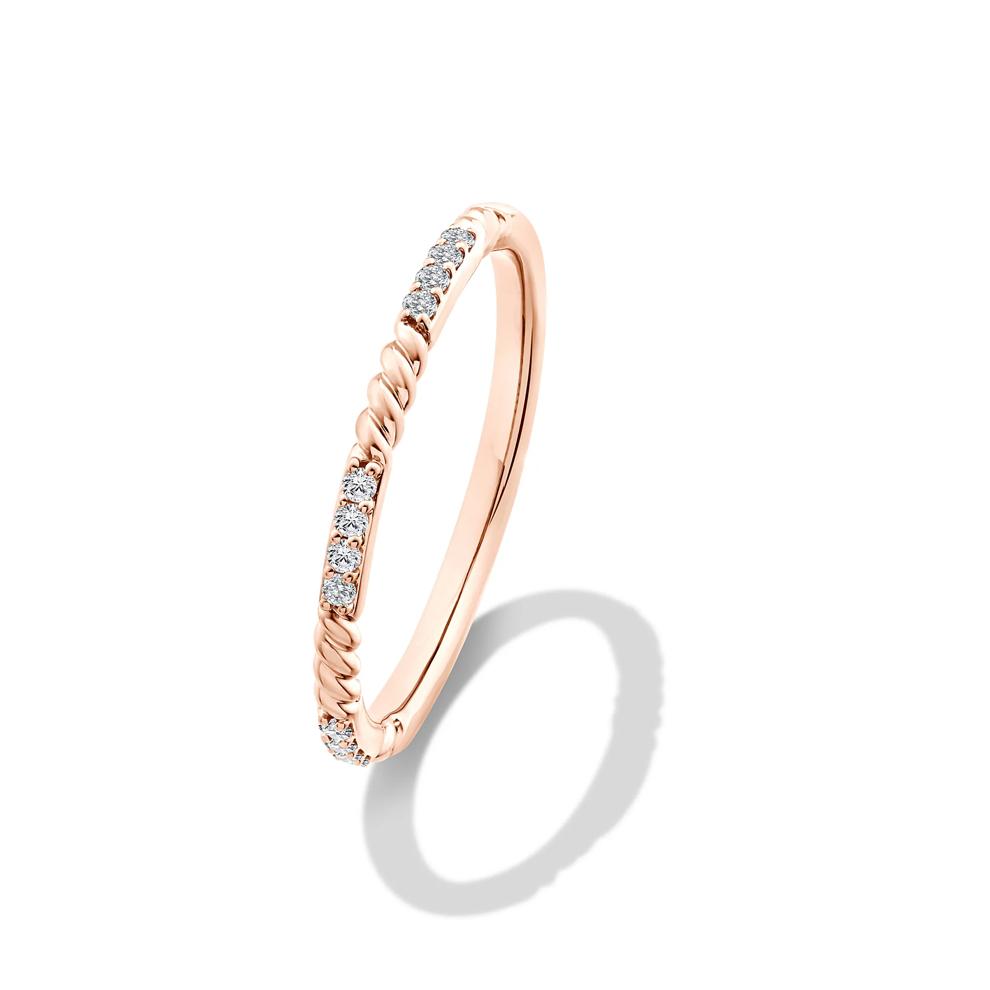 Diamond Twist Stack Wedding Band in 10K Rose Gold (1/10 ct. tw.) – Image 4 of 4