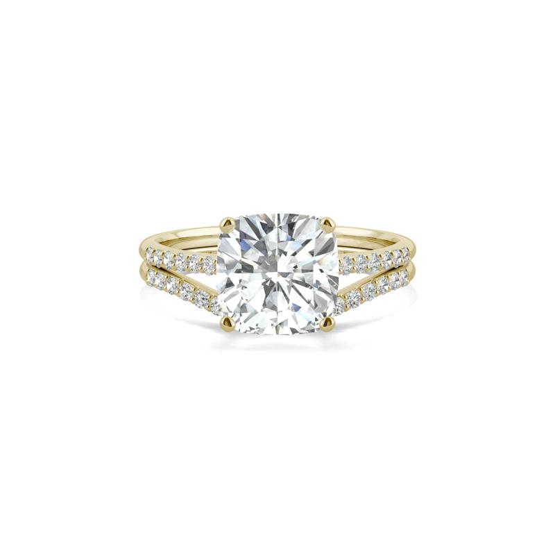 Cushion-Cut Moissanite Ring Set in 14K Yellow Gold &#40;2 5/8 ct. dew&#41; – Image 5 of 6