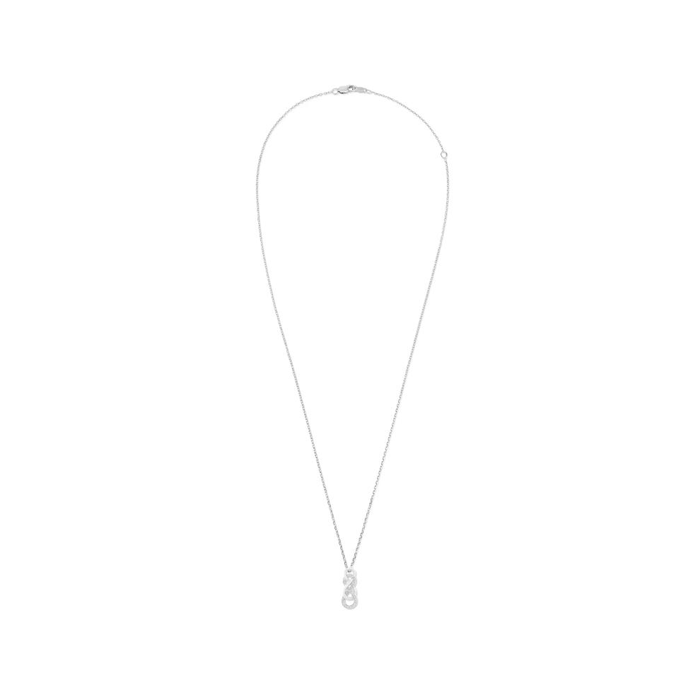 Diamond Double Infinity Pendant Necklace in Sterling Silver (1/10 ct. tw.) – Image 2 of 4