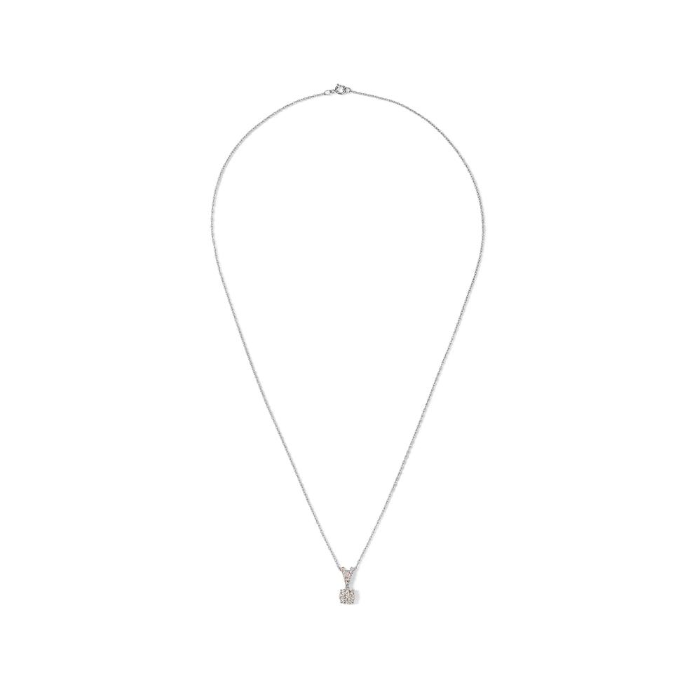 Diamond Round Pendant Necklace in 10K White Gold (1/4 ct. tw.) – Image 3 of 4