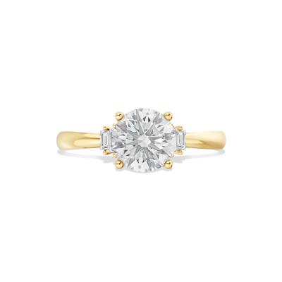 Lab Grown Diamond Round Center Engagement Ring in 14K Yellow Gold (1 5/8 ct. tw.)