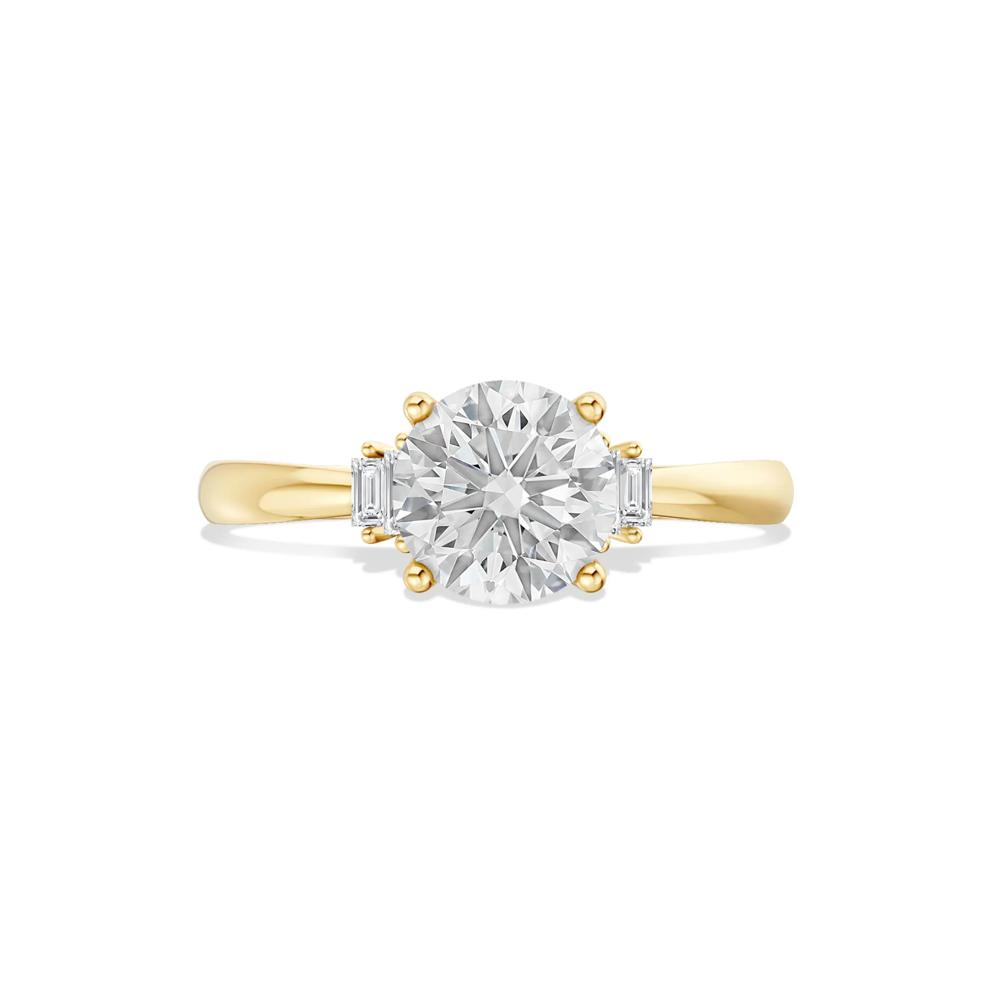 Lab Grown Diamond Round Center Engagement Ring in 14K Yellow Gold (1 5/8 ct. tw.) – Image 1 of 4