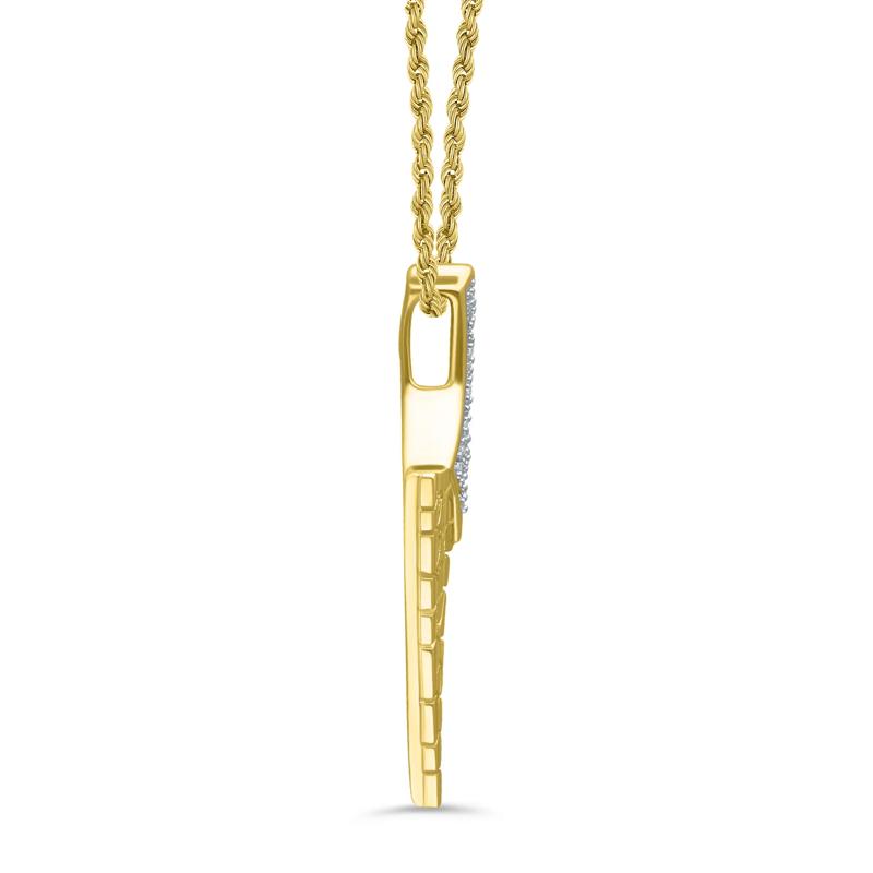 Men&#39;s Diamond Accent Nugget Arrowhead Pendant in 10K Yellow Gold – Image 2 of 3