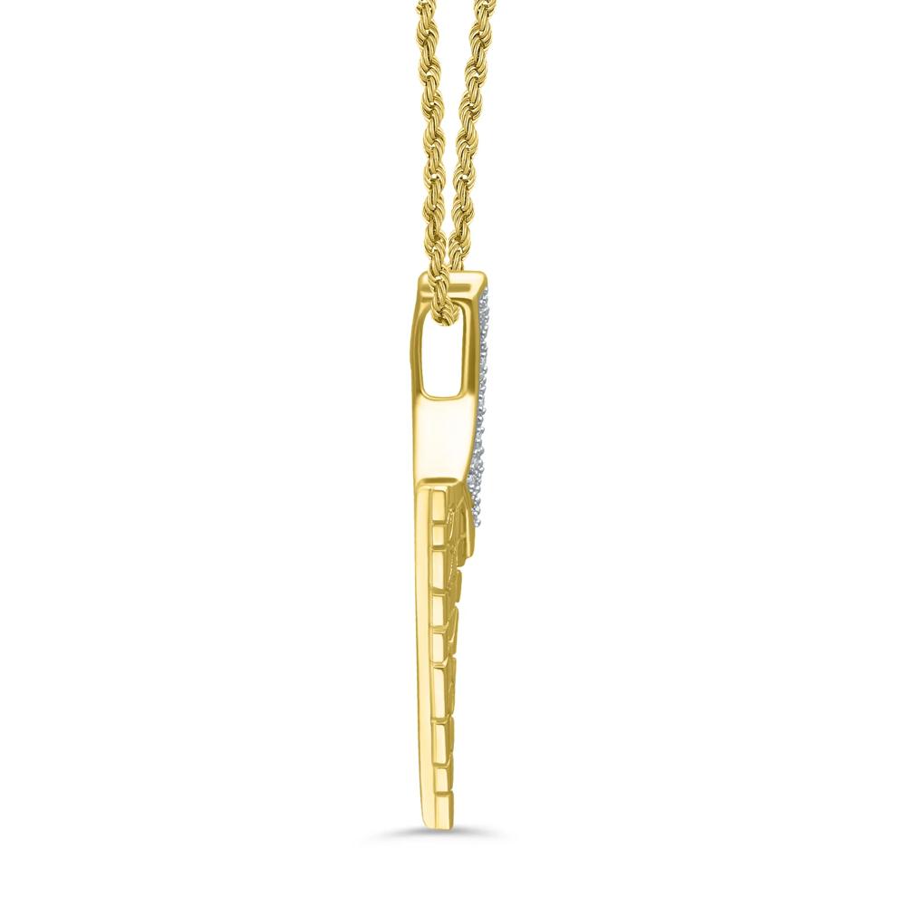 Men's Diamond Accent Nugget Arrowhead Pendant in 10K Yellow Gold – Image 2 of 3