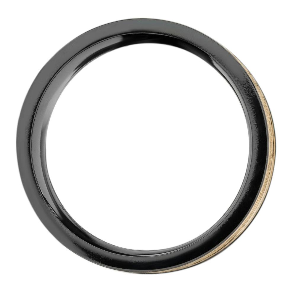 Men's Woodgrain Pattern Band in Zirconium and 14K Yellow Gold – Image 2 of 3