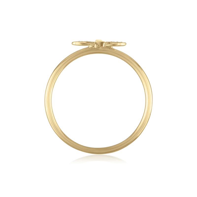 Diamond Accent Dragonfly Ring in 10K Yellow Gold – Image 2 of 3