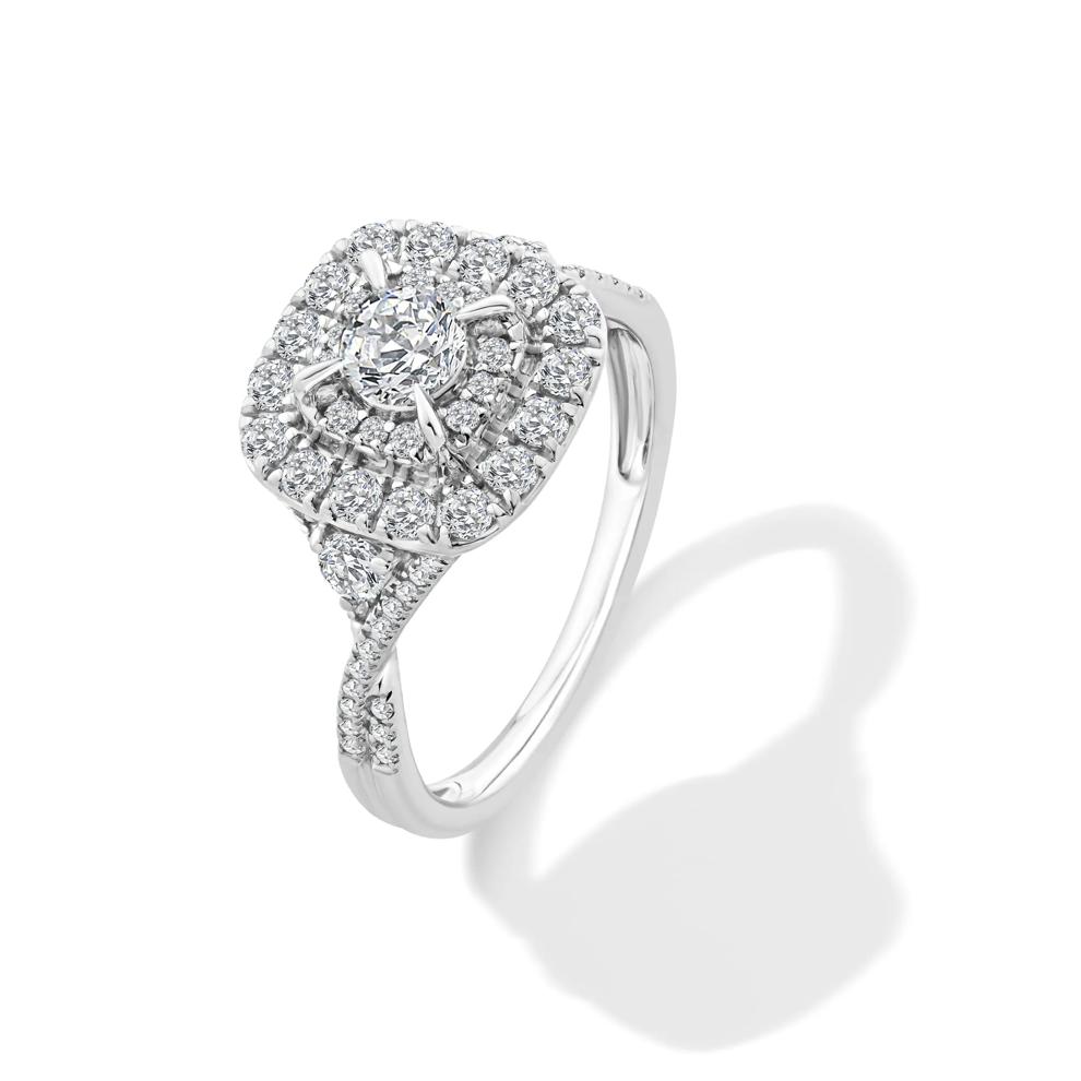 Diamond Cushion Halo Engagement Ring in 10K White Gold (1 ct. tw.) – Image 4 of 4
