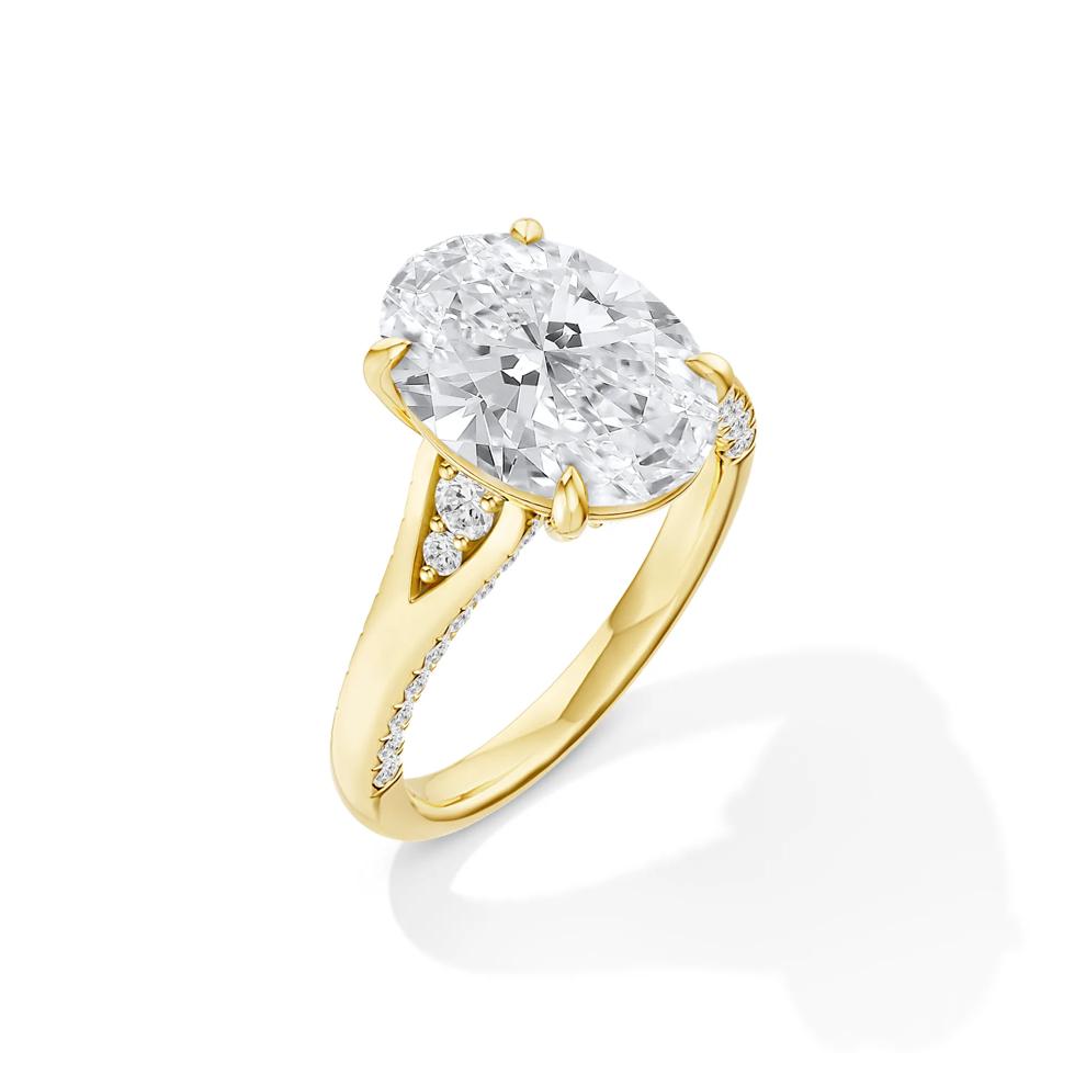 Lab Grown Diamond Oval Center Engagement Ring in 14K Yellow Gold (4 1/2 ct. tw.) – Image 2 of 4