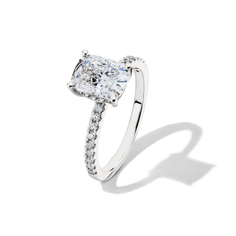 Lab Grown Diamond Elongated Cushion Engagement Ring in 14K White Gold &#40;2 1/4 ct. tw.&#41; – Image 4 of 5