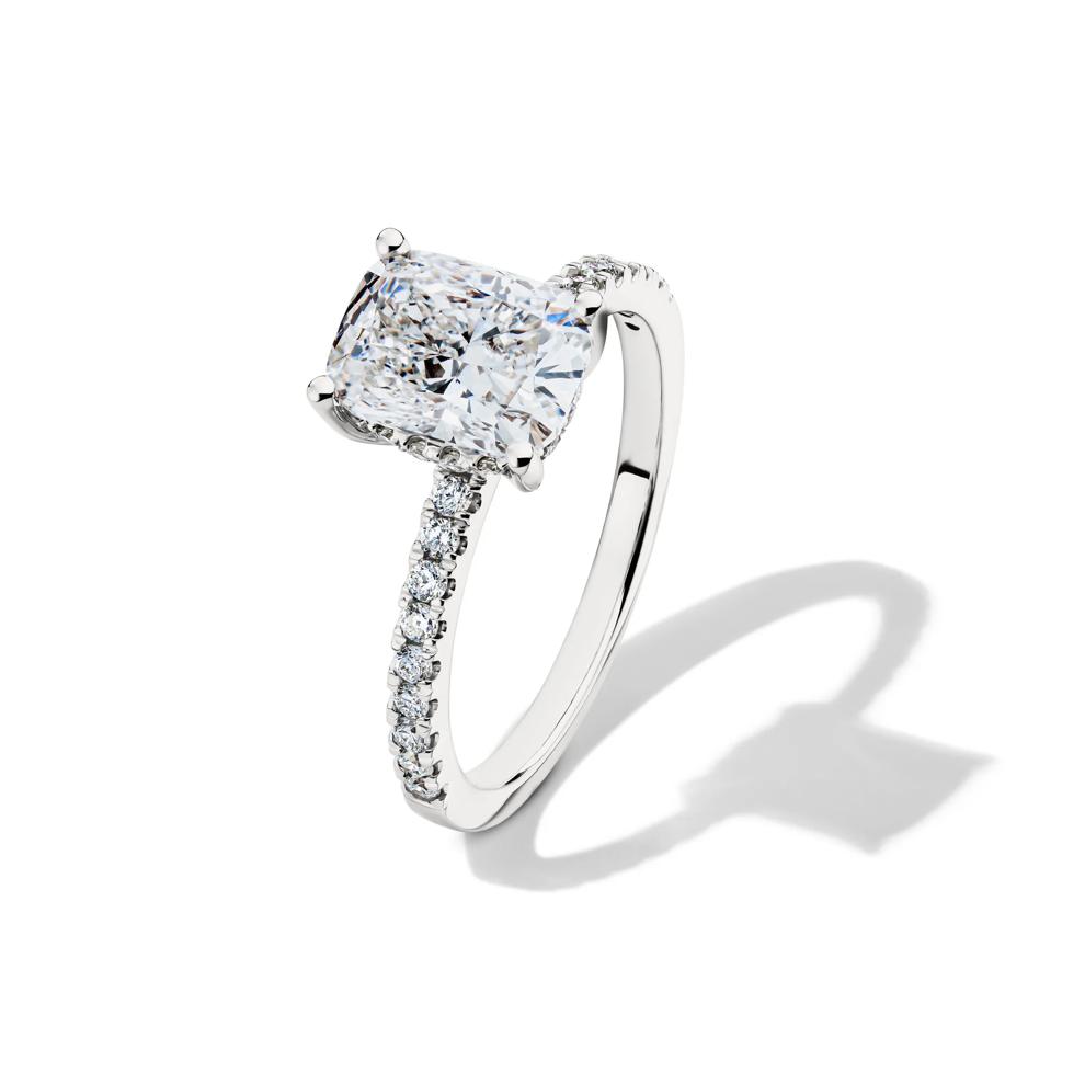 Lab Grown Diamond Elongated Cushion Engagement Ring in 14K White Gold (2 1/4 ct. tw.) – Image 4 of 5