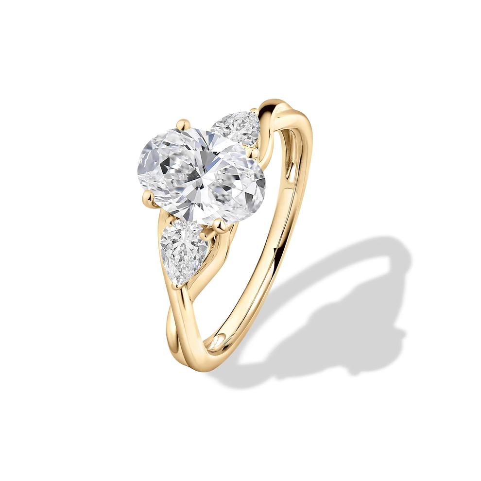 Lab Grown Diamond Oval Center Engagement Ring in 14K Yellow Gold (2 ct. tw.) – Image 4 of 4