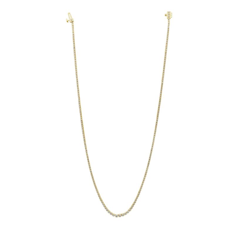 Lab Grown Diamond Tennis Necklace in 10K Yellow Gold &#40;3 ct. tw.&#41; – Image 2 of 3