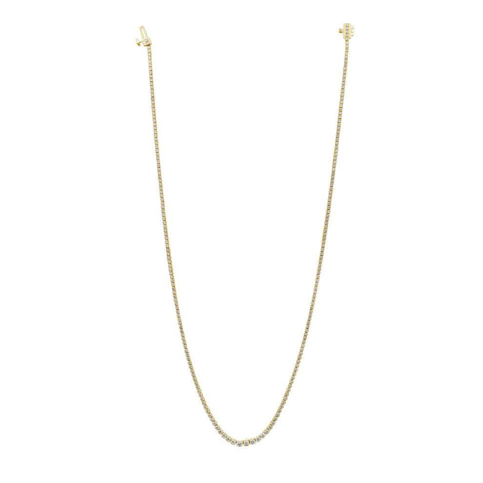 Lab Grown Diamond Tennis Necklace in 10K Yellow Gold (3 ct. tw.) – Image 2 of 3