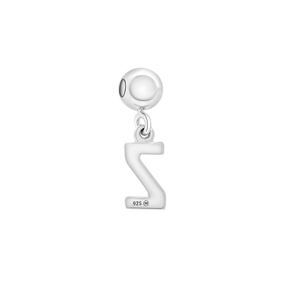 Diamond Accent Z Initial Bead Charm in Sterling Silver – Image 3 of 3