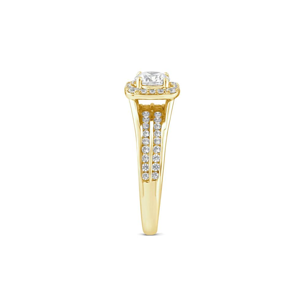 Lab Grown Diamond Halo Engagement Ring in 10K Yellow Gold (1 1/4 ct. tw.) – Image 3 of 3