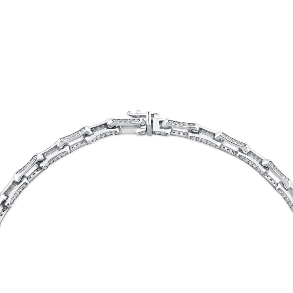 Lab Grown Diamond Bone Link Necklace in 10K White Gold (6 ct. tw.) – Image 2 of 4