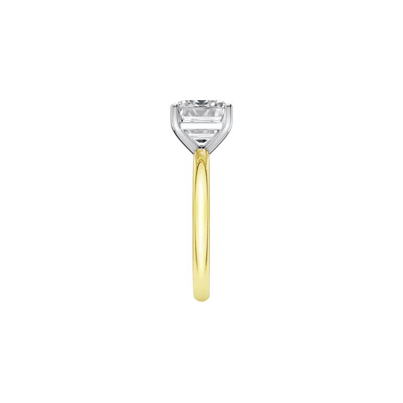 Lab Grown Diamond Asscher Cut Solitaire Ring in 14K Yellow and White Gold &#40;3 ct. tw.&#41; – Image 3 of 4