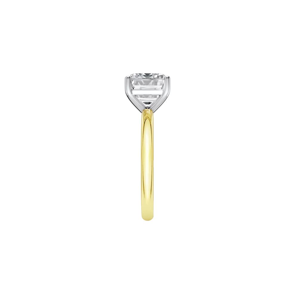 Lab Grown Diamond Asscher Cut Solitaire Ring in 14K Yellow and White Gold (3 ct. tw.) – Image 3 of 4