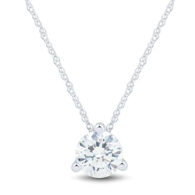 Lab Grown Diamond Solitaire Pendant in 14K White Gold (1/2 ct. tw.)