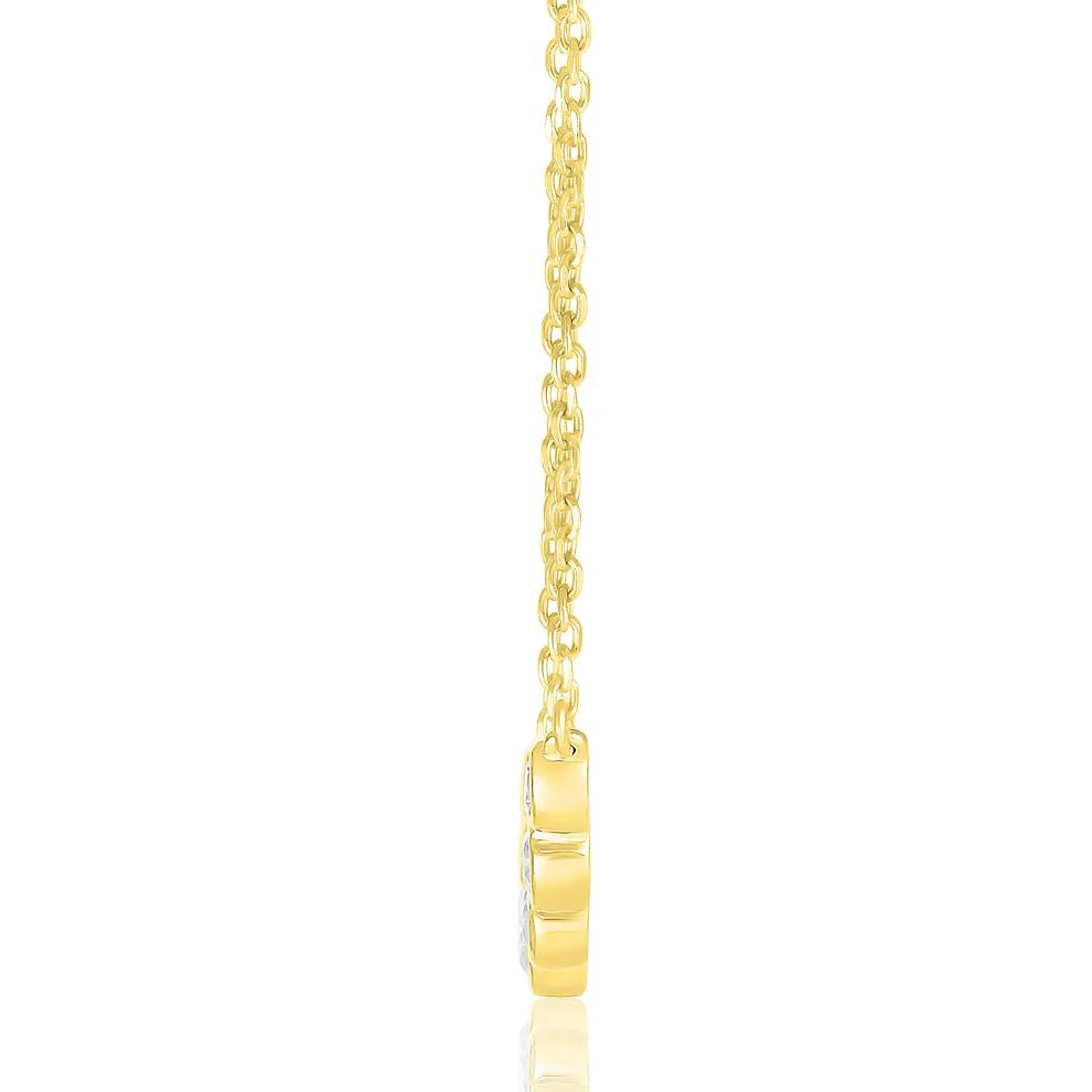 Diamond Bezel Smile Necklace in 10K Yellow Gold (1/4 ct. tw.) – Image 2 of 3