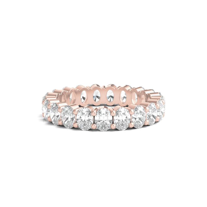 Lab Grown Oval Diamond Eternity Band in 14K Rose Gold (3 ct. tw.) – Image 1 of 3