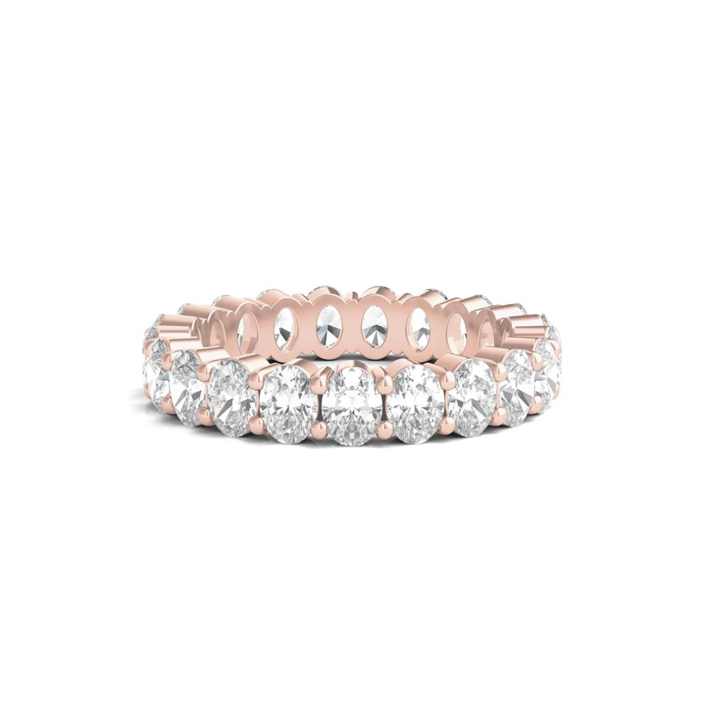 Lab Grown Oval Diamond Eternity Band in 14K Rose Gold (3 ct. tw.) – Image 1 of 3
