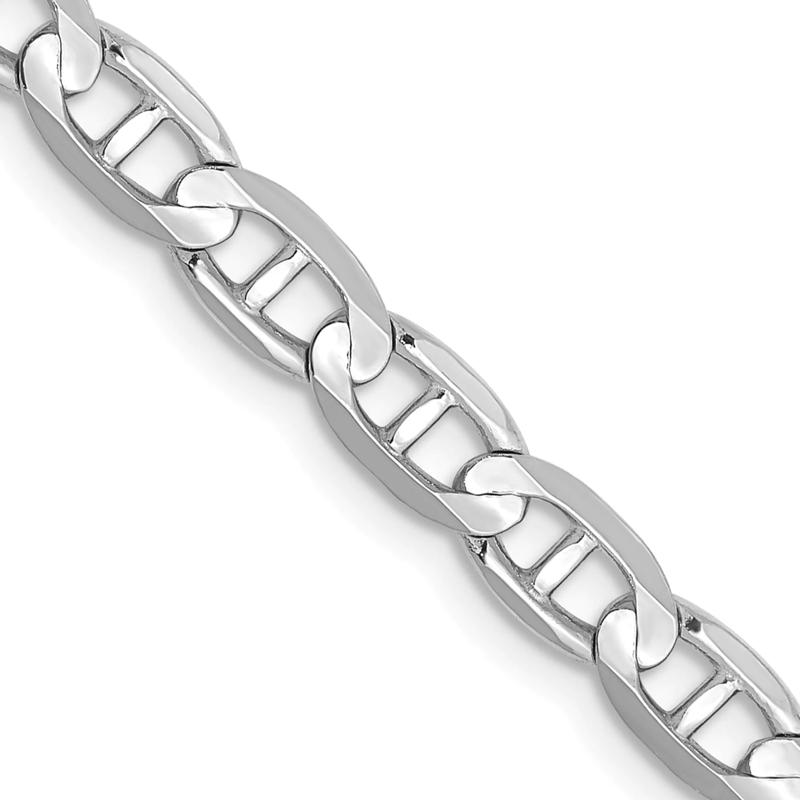 Solid Marine Link Chain in 14K White Gold, 4.5MM, 24&rdquo; – Image 2 of 4