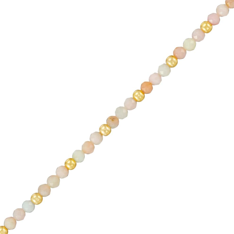 Beaded Pink Opal Necklace in Vermeil – Image 2 of 3