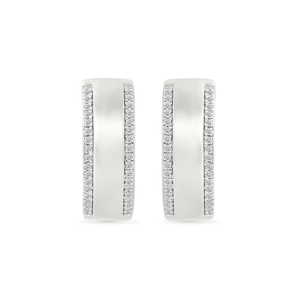 Diamond Hoops in Sterling Silver (1/5 ct. tw.) – Image 3 of 3