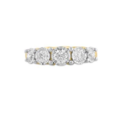 Diamond Illusion Five-Stone Band in 10K Gold