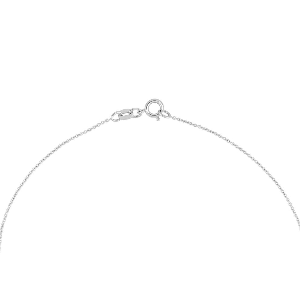 Lab-Created Blue Sapphire Flower Pendant Necklace in Sterling Silver (1/10 ct. tw.) – Image 2 of 4