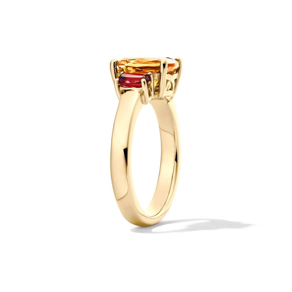 Cushion-Cut Citrine and Garnet Ring in 10K Yellow Gold – Image 3 of 3