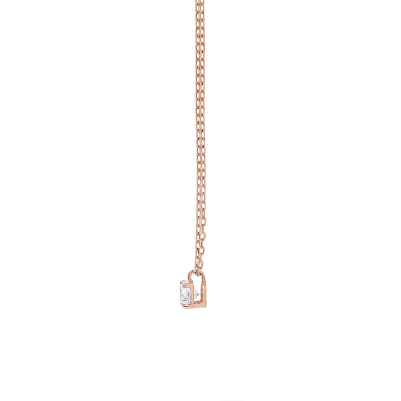Round Lab Grown Diamond Solitaire Pendant in 10K Rose Gold (3/8 ct. tw.) – Image 2 of 3