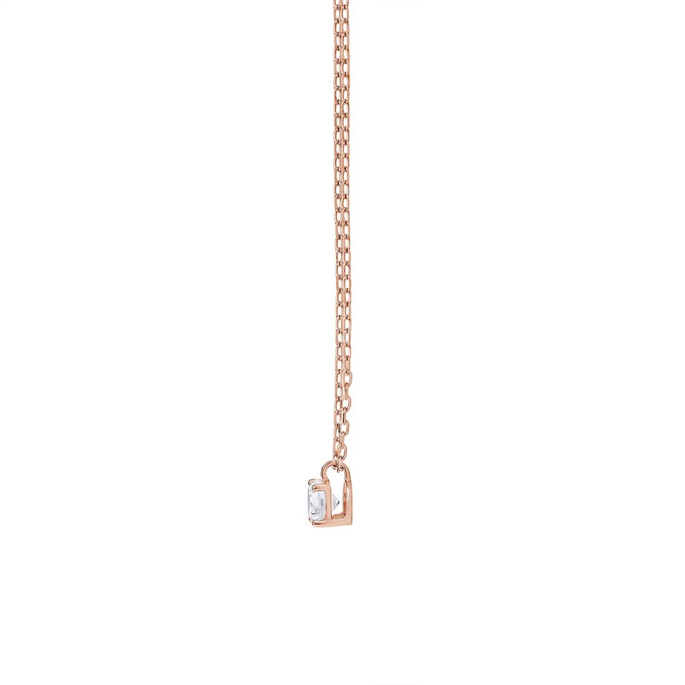 Round Lab Grown Diamond Solitaire Pendant in 10K Rose Gold (3/8 ct. tw.) – Image 2 of 3