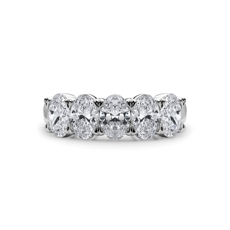 Diamond Oval Five-Stone Anniversary Band in 14K White Gold &#40;2 ct. tw.&#41; – Image 1 of 4