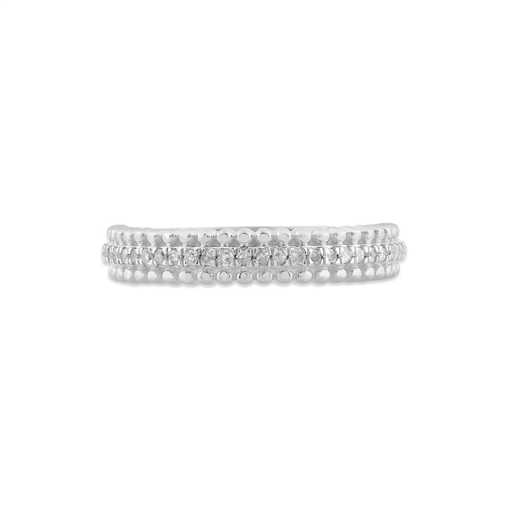 Diamond Stack Band in Sterling Silver (1/8 ct. tw.) – Image 1 of 4