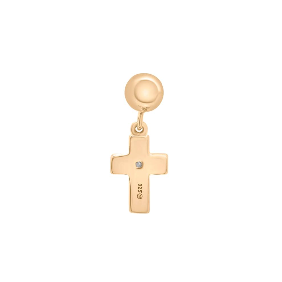 Diamond Accent Cross Bead Charm in Vermeil – Image 3 of 3