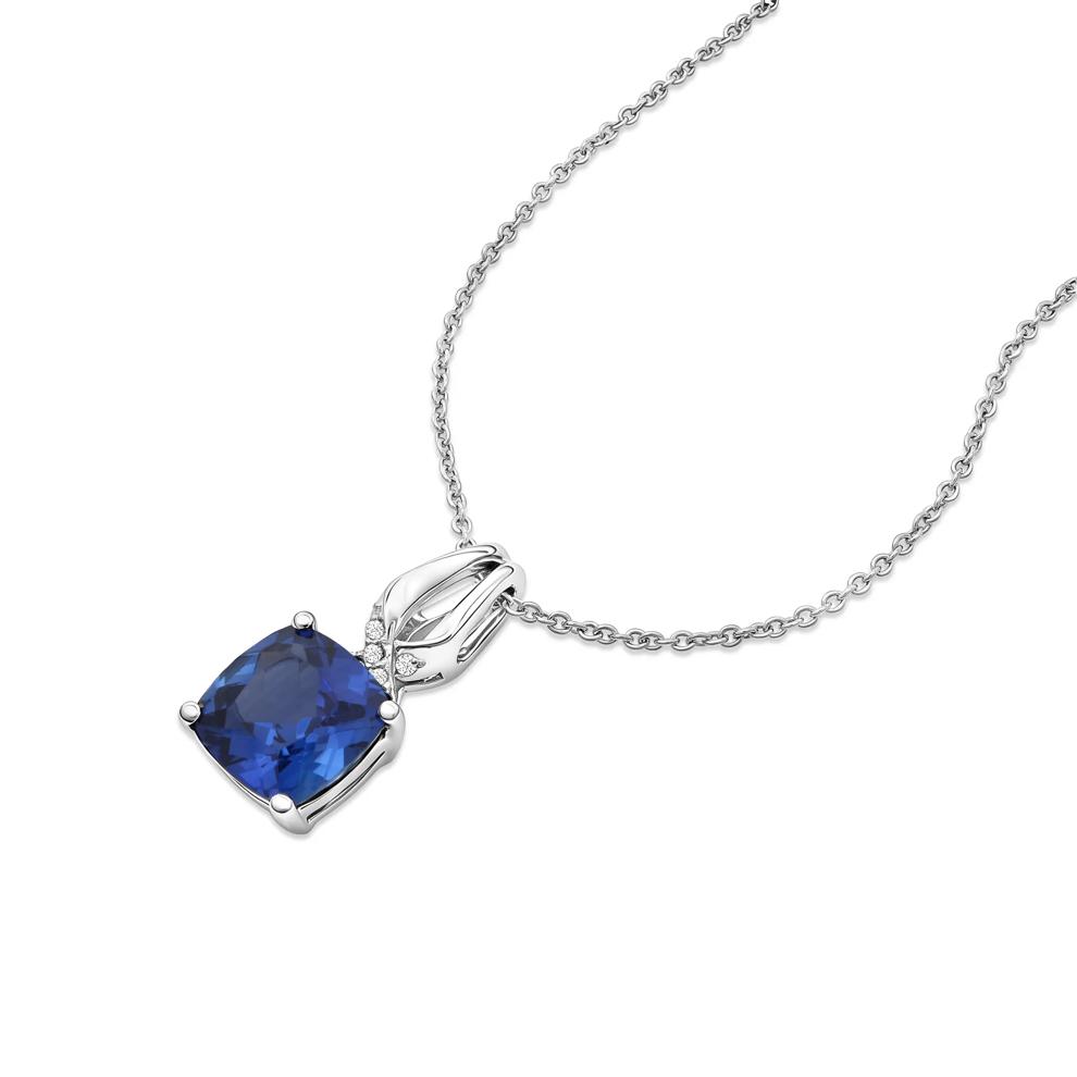 Lab-Created Blue Sapphire &amp; Diamond Accent Pendant, Earrings, &amp; Ring Boxed Set in Sterling Silver – Image 11 of 11