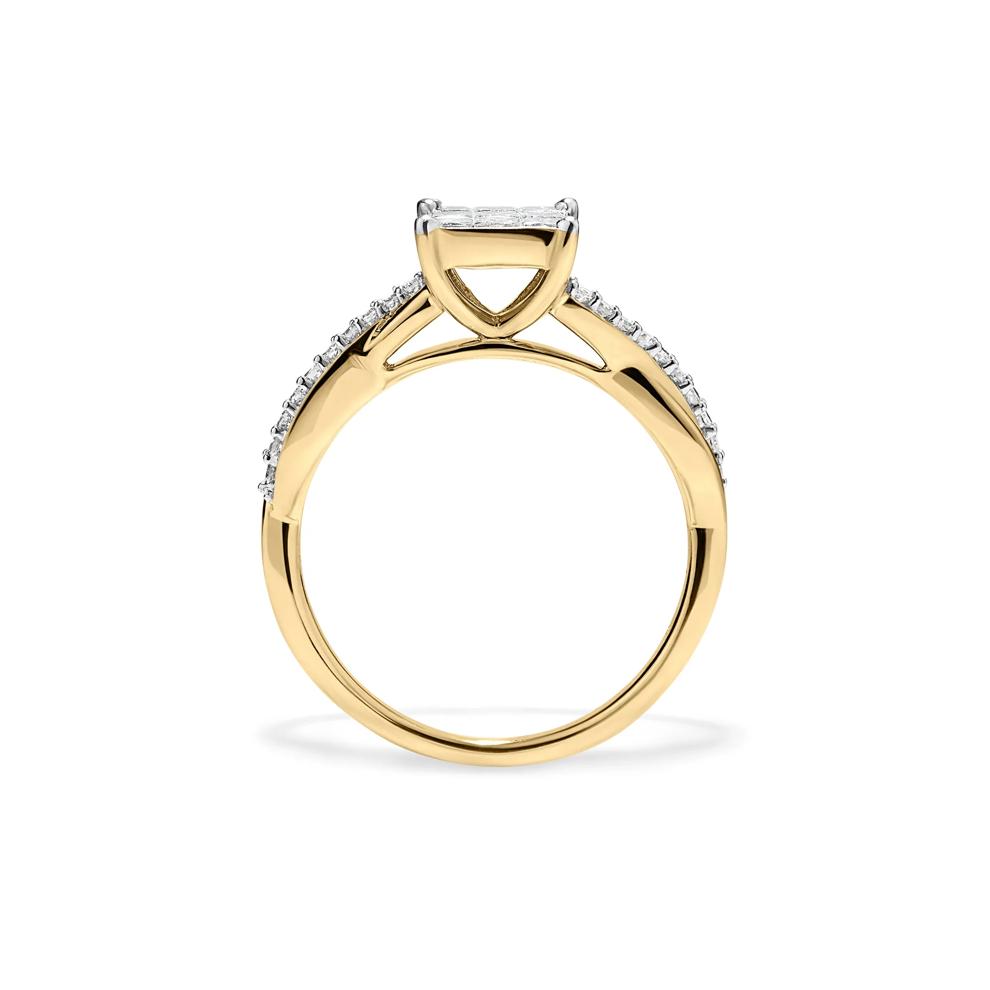 Diamond Princess-Cut Quad Composite Engagement Ring in 10K Yellow Gold (1/2 ct. tw.) – Image 2 of 4
