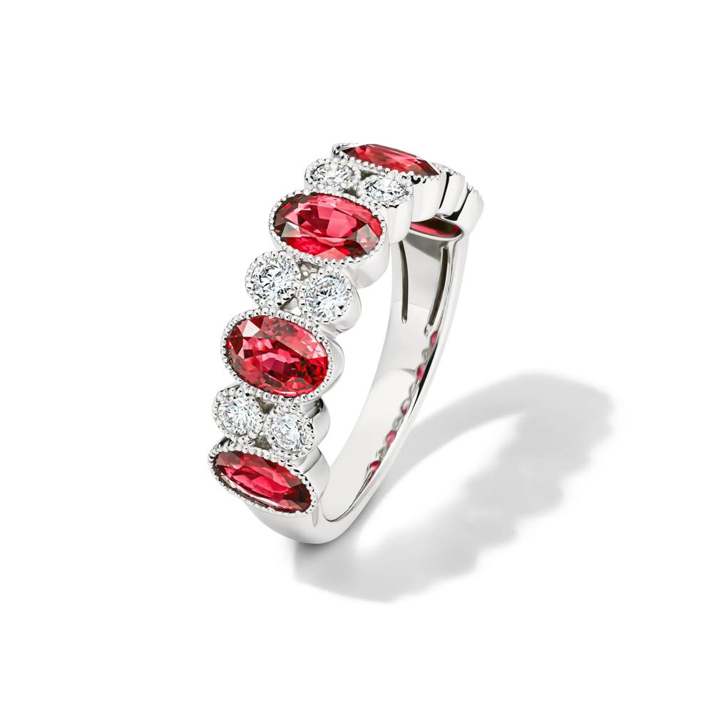 Ruby &amp; Diamond Band in 14K White Gold (3/8 ct. tw.) – Image 4 of 4
