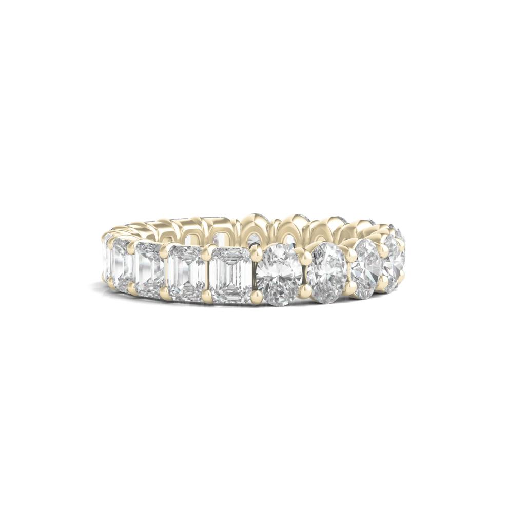 Oval and Emerald-Cut Diamond Eternity Band in 14K Yellow Gold (4 ct. tw.) – Image 1 of 3
