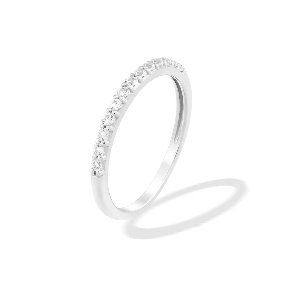 Lab-Created Opal &amp; Lab-Created White Sapphire Three-Band Ring in Sterling Silver – Image 6 of 6