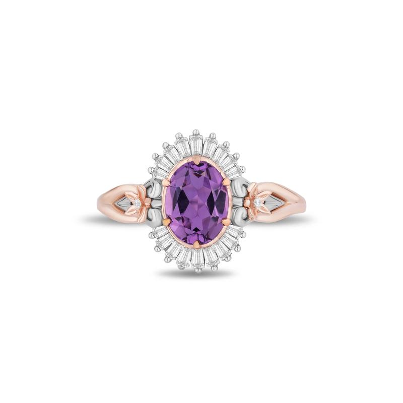 Rapunzel Amethyst Ring in Sterling Silver &amp; 10K Rose Gold &#40;1/5 ct. tw.&#41; – Image 1 of 4