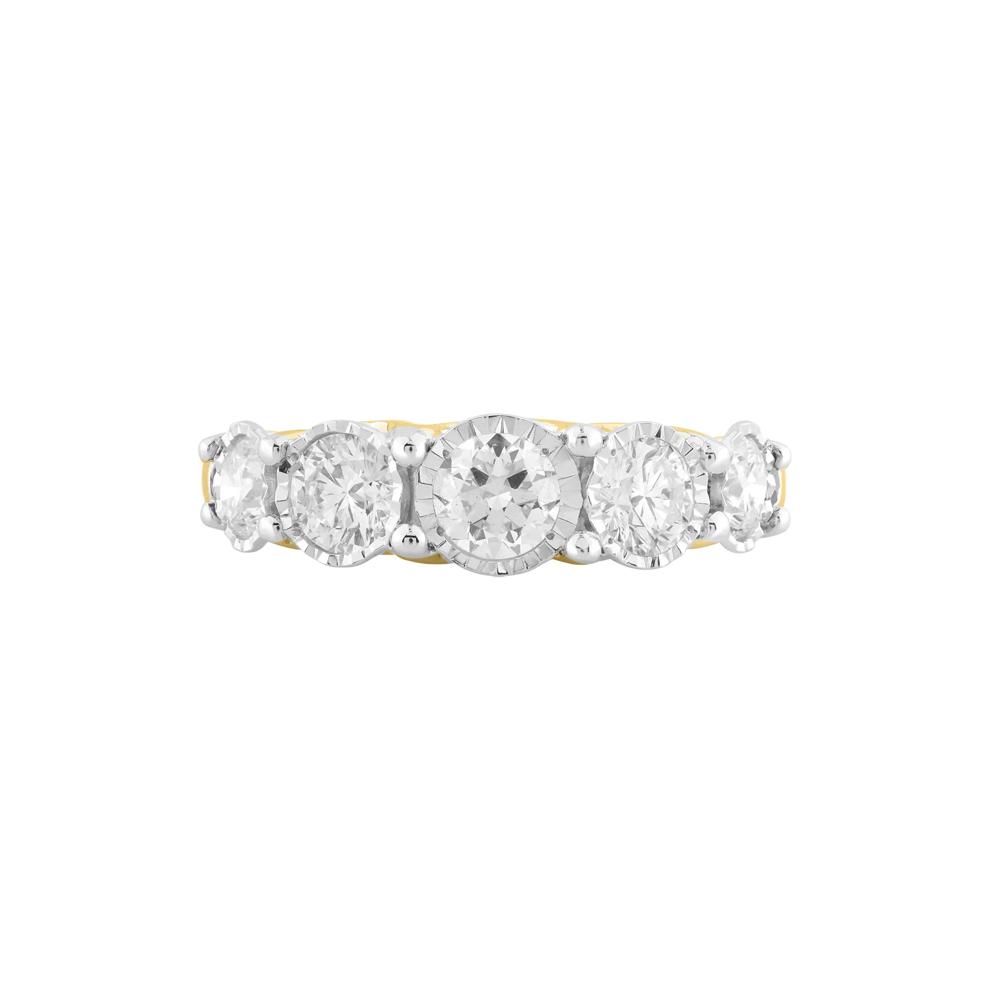 Diamond Illusion Five-Stone Band in 10K Yellow Gold (1 1/2 ct. tw.) – Image 1 of 4