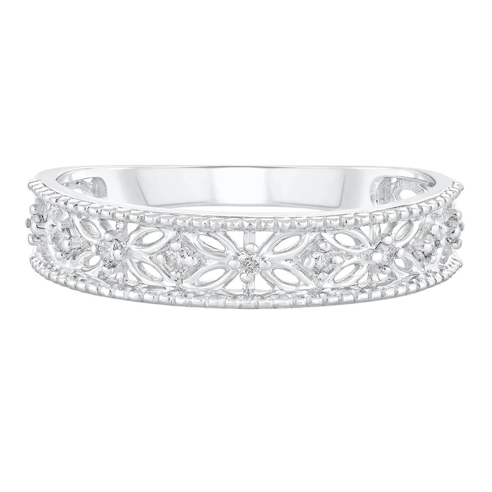 Diamond Accent Ring in 10K White Gold – Image 1 of 3