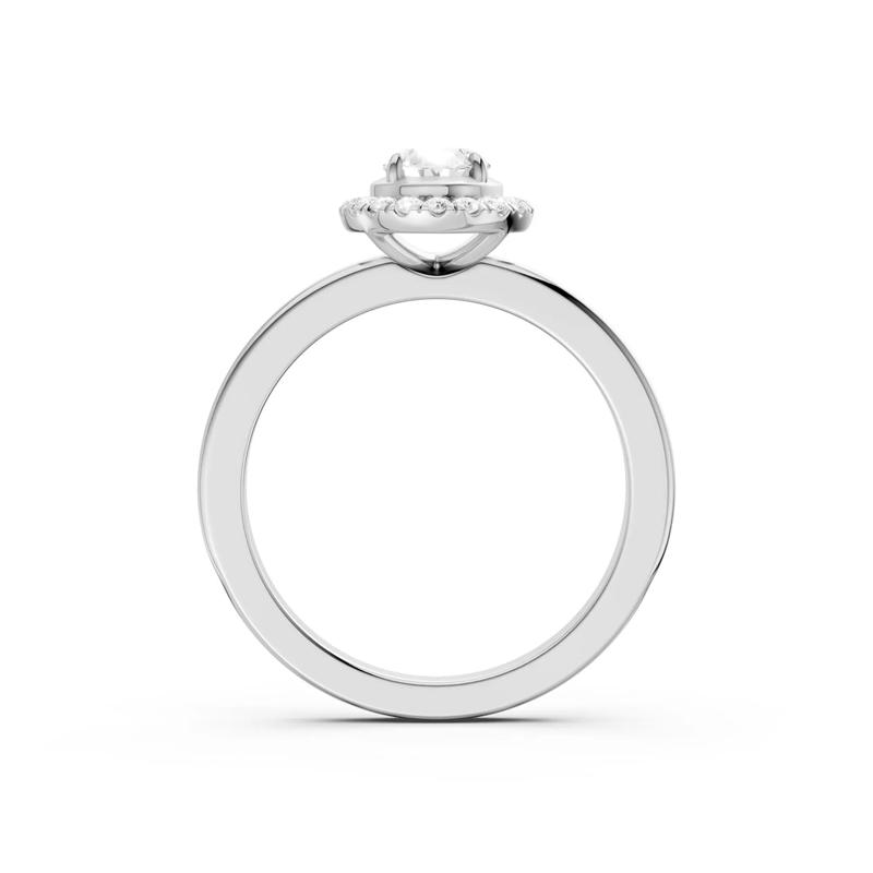 Diamond Oval Halo Engagement Ring in 14K White Gold &#40;5/8 ct. tw.&#41; – Image 4 of 5